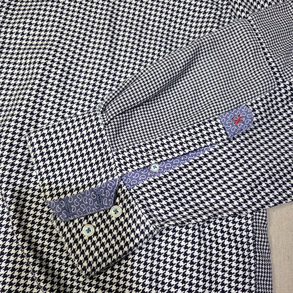 Robert Graham Black White Houndstooth Button Down Dress Shirt Mens Size 3XL - Picture 4 of 7